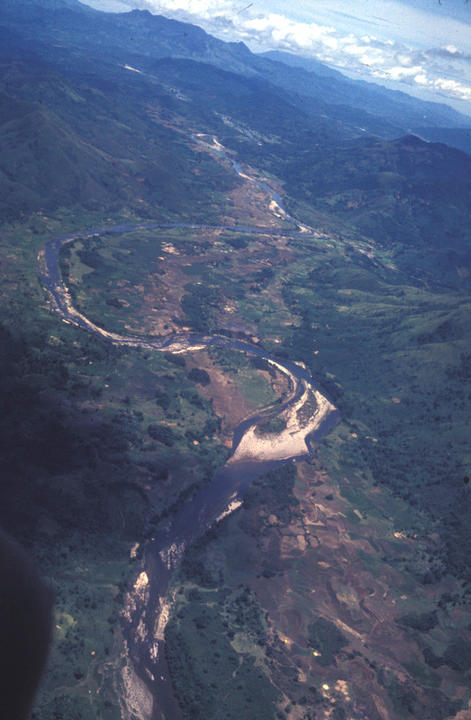 Rice fields along the Song Re River in Qing Nai province sprayed with Agent Blue, August 1970